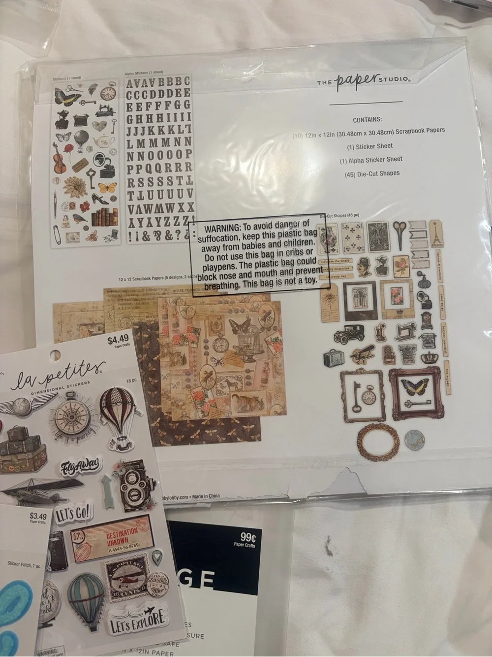 The Paper Studio Travel Sticker & Ephemera Pack - Turquoise Accents